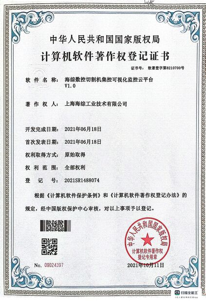 La Chine Hyzont(Shanghai) Industrial Technologies Co.,Ltd. certifications